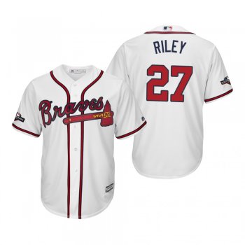 Men's Austin Riley Atlanta Braves White 2019 Postseason Cool Base Jersey