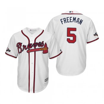 Men's Freddie Freeman Atlanta Braves White 2019 Postseason Cool Base Jersey