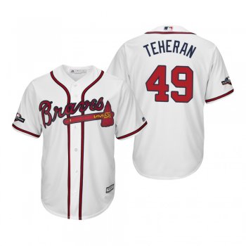 Men's Julio Teheran Atlanta Braves White 2019 Postseason Cool Base Jersey