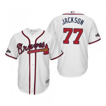 Men's Luke Jackson Atlanta Braves White 2019 Postseason Cool Base Jersey