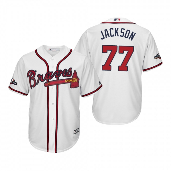 Men's Luke Jackson Atlanta Braves White 2019 Postseason Cool Base Jersey