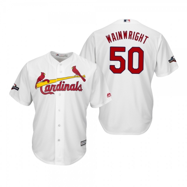 Men's Adam Wainwright St. Louis Cardinals White 2019 Postseason Cool Base Jersey