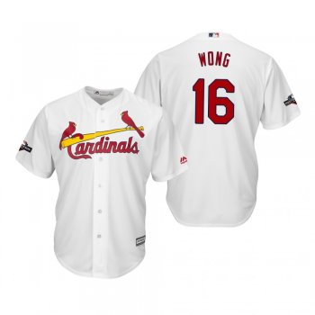 Men's Kolten Wong St. Louis Cardinals White 2019 Postseason Cool Base Jersey