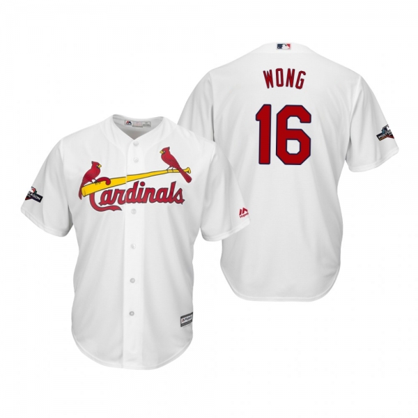 Men's Kolten Wong St. Louis Cardinals White 2019 Postseason Cool Base Jersey