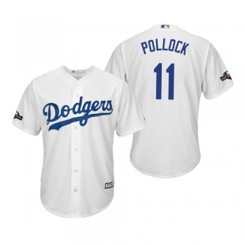 Men's A.J. Pollock Los Angeles Dodgers White 2019 Postseason Cool Base Jersey