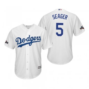 Men's Corey Seager Los Angeles Dodgers White 2019 Postseason Cool Base Jersey