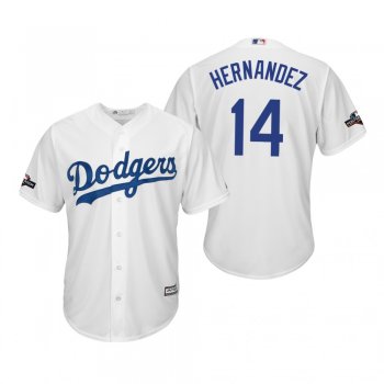 Men's Enrique Hernandez Los Angeles Dodgers White 2019 Postseason Cool Base Jersey