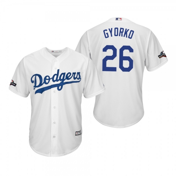 Men's Jedd Gyorko Los Angeles Dodgers White 2019 Postseason Cool Base Jersey