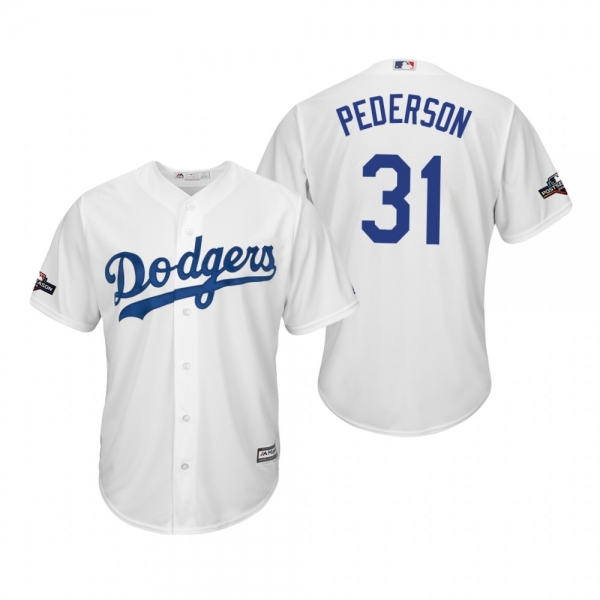 Men's Joc Pederson Los Angeles Dodgers White 2019 Postseason Cool Base Jersey