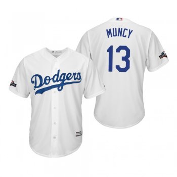 Men's Max Muncy Los Angeles Dodgers White 2019 Postseason Cool Base Jersey