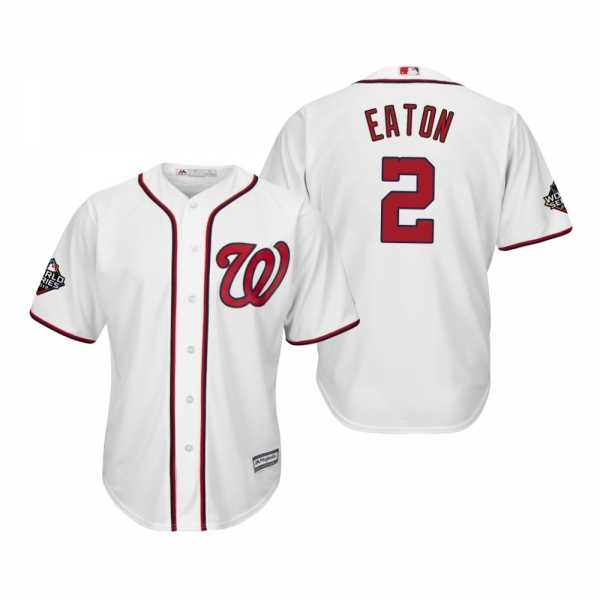 Men's Adam Eaton Washington Nationals White 2019 World Series Bound Cool Base Jersey