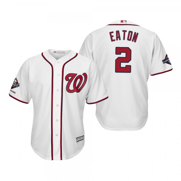 Men's Adam Eaton Washington Nationals White 2019 World Series Champions Cool Base Jersey