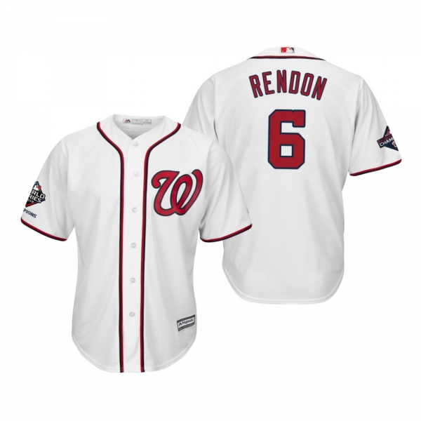 Men's Anthony Rendon Washington Nationals White 2019 World Series Champions Cool Base Jersey