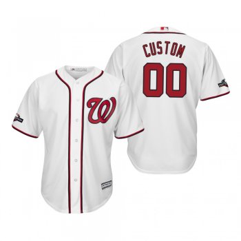 Men's Custom Washington Nationals White 2019 Postseason Cool Base Jersey