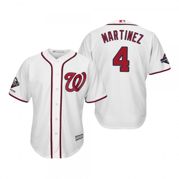 Men's Dave Martinez Washington Nationals White 2019 World Series Champions Cool Base Jersey