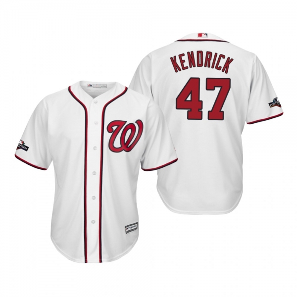 Men's Howie Kendrick Washington Nationals White 2019 Postseason Cool Base Jersey