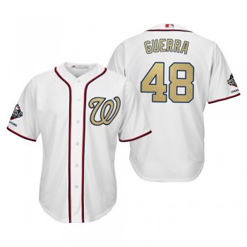 Javy Guerra Washington Nationals White 2019 Gold Program World Series Champions Cool Base Jersey