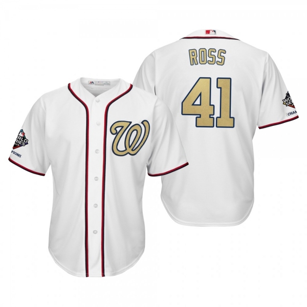 Joe Ross Washington Nationals White 2019 Gold Program World Series Champions Cool Base Jersey