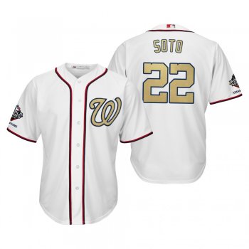 Juan Soto Washington Nationals White 2019 Gold Program World Series Champions Cool Base Jersey