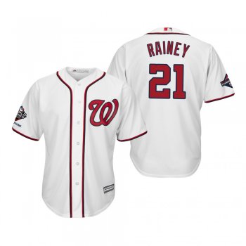 Men's Tanner Rainey Washington Nationals White 2019 World Series Champions Cool Base Jersey