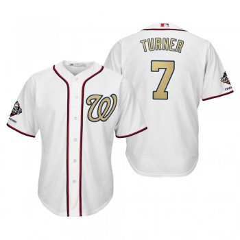 Trea Turner Washington Nationals White 2019 Gold Program World Series Champions Cool Base Jersey