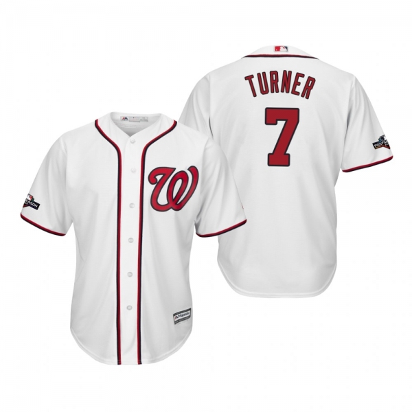 Men's Trea Turner Washington Nationals White 2019 Postseason Cool Base Jersey