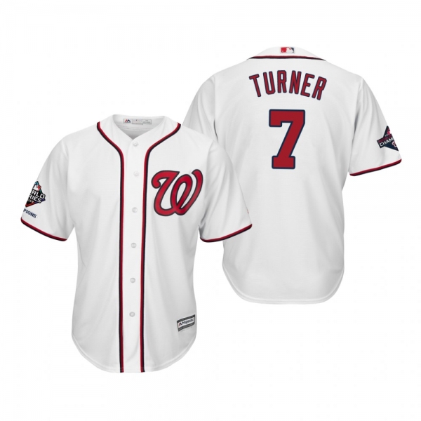 Men's Trea Turner Washington Nationals White 2019 World Series Champions Cool Base Jersey