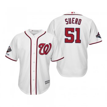 Men's Wander Suero Washington Nationals White 2019 World Series Champions Cool Base Jersey