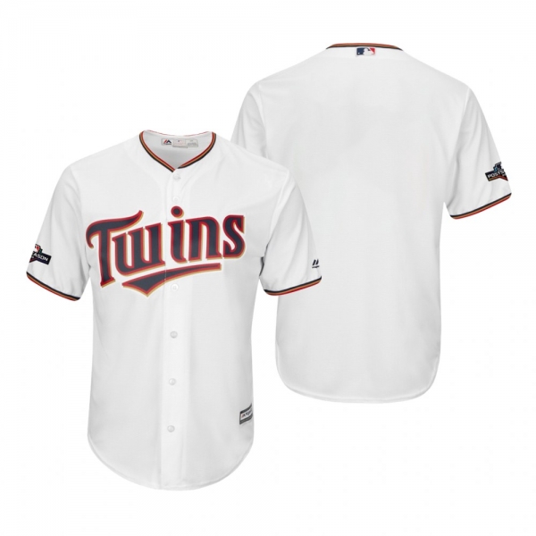 Men's Minnesota Twins White 2019 Postseason Cool Base Jersey