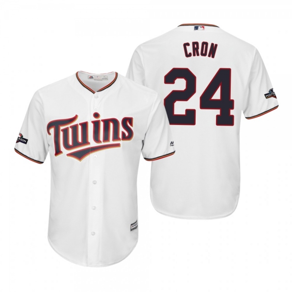 Men's C.J. Cron Minnesota Twins White 2019 Postseason Cool Base Jersey