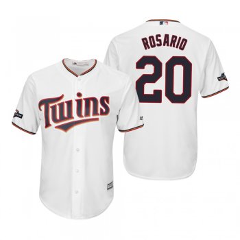 Men's Eddie Rosario Minnesota Twins White 2019 Postseason Cool Base Jersey