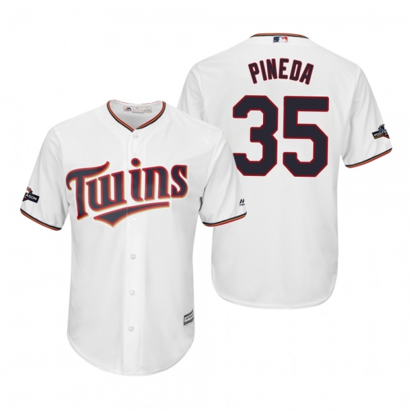 Men's Michael Pineda Minnesota Twins White 2019 Postseason Cool Base Jersey