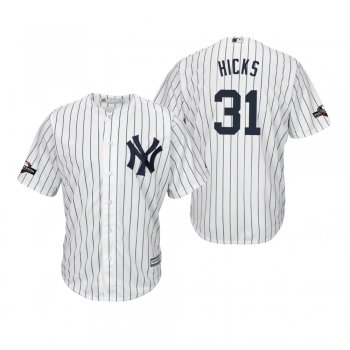 Men's Aaron Hicks New York Yankees White 2019 Postseason Cool Base Jersey