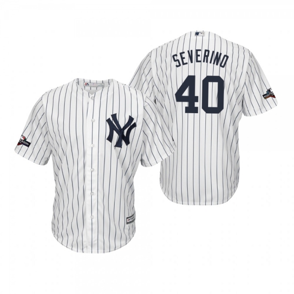 Men's Luis Severino New York Yankees White 2019 Postseason Cool Base Jersey