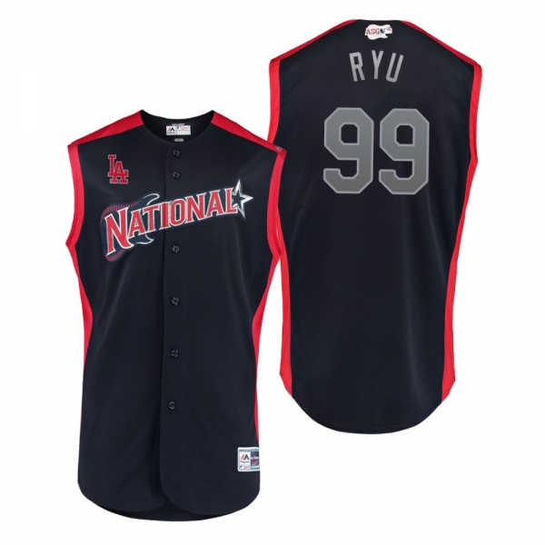 2019 MLB All-Star Game Workout National League Hyun-jin Ryu Navy Jersey