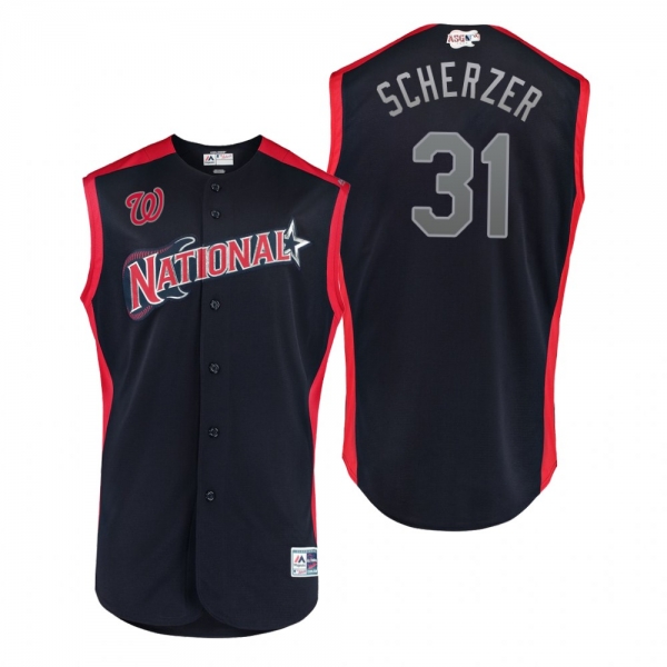 2019 MLB All-Star Game Workout National League Max Scherzer Navy Jersey