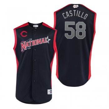 2019 MLB All-Star Game Workout National League Luis Castillo Navy Jersey