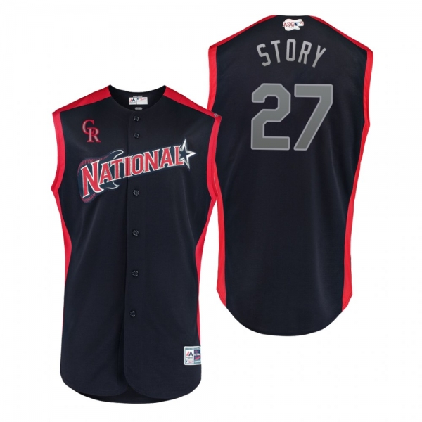 2019 MLB All-Star Game Workout National League Trevor Story Navy Jersey