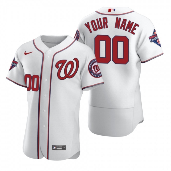 Washington Nationals Custom Nike White 2020 Authentic Jersey