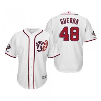 Javy Guerra Washington Nationals White 2019 World Series Champions Cool Base Alternate Jersey