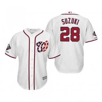 Kurt Suzuki Washington Nationals White 2019 World Series Champions Cool Base Alternate Jersey