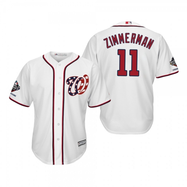 Ryan Zimmerman Washington Nationals White 2019 World Series Champions Cool Base Alternate Jersey