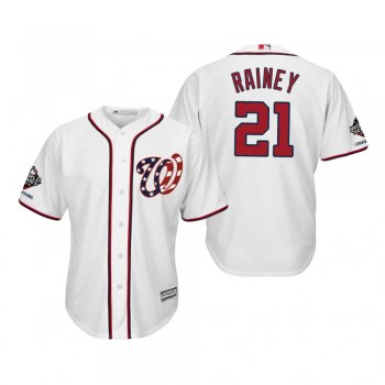 Tanner Rainey Washington Nationals White 2019 World Series Champions Cool Base Alternate Jersey