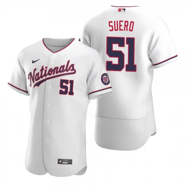 Men's Washington Nationals Wander Suero Nike White Authentic 2020 Alternate Jersey