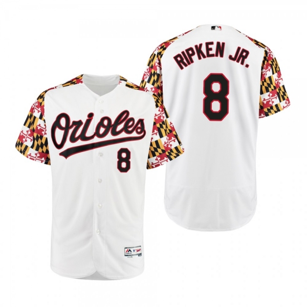 Baltimore Orioles Cal Ripken Jr. White Turn Back the Clock Maryland Day Jersey