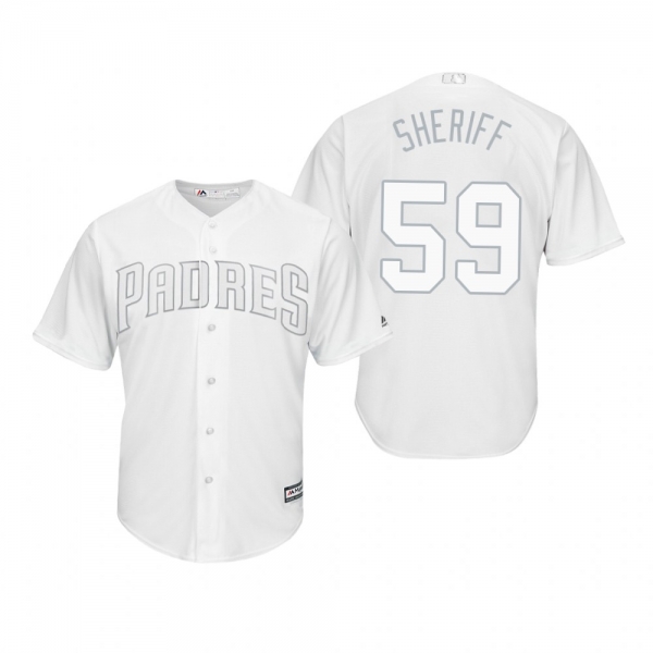 San Diego Padres Chris Paddack Sheriff White 2019 Players' Weekend Replica Jersey