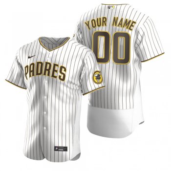 Men's San Diego Padres Custom Nike White Brown Authentic Alternate Jersey