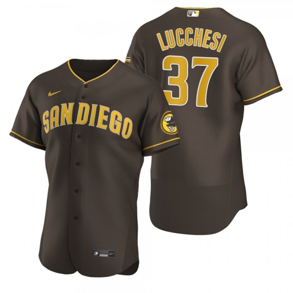 Men's San Diego Padres Joey Lucchesi Nike Brown Authentic 2020 Alternate Jersey