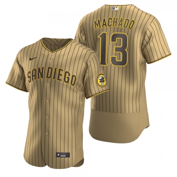 Men's San Diego Padres Manny Machado Nike Tan Brown Authentic Alternate Jersey