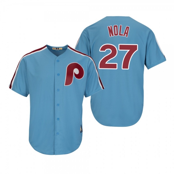 Philadelphia Phillies Aaron Nola Light Blue Cooperstown Cool Base Jersey